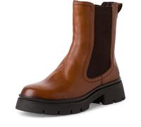 s.Oliver Damen Winterstiefeletten ohne Absatz aus Leder Gefüttert, Braun (Cognac), 36 EU