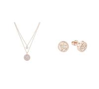 s.Oliver Damenschmuck aus Edelstahl, Halskette mit Anhänger und Ohrstecker, die perfekte Schmuck-Kombo in Rosé