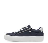 s.Oliver Damen Sneaker flach mit Reißverschluss Freizeit, Blau (Navy), 41 EU