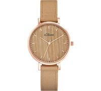 s.Oliver Armbanduhr Damen Quarzuhr Analog, mit Nylon Armband, Braun, 3 bar Wasserdicht, Kommt in Uhren Geschenk Box