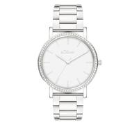 s.Oliver Armbanduhr SO-4572-MQ Damen sportlich-elegant rund silber 35 mm Quarzwerk 3 ATM
