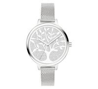 s.Oliver Armbanduhr - mit elegantem Lebensbaum auf Glitzerzifferblatt