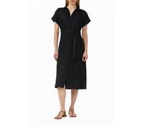 s.Oliver Red Label - Midikleid aus Leinenmix mit Eingrifftaschen schwarz - Gr. - 34