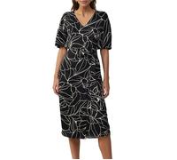 Satinkleid in Wickeloptik mit V-Ausschnitt 34 schwarz 2165828.99A3.34