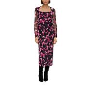 Mesh-Kleid mit Raffung 38 mehrfarbig|pink|schwarz