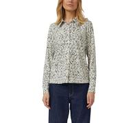 Langarmbluse S.OLIVER, Damen, Gr. 38, grau floral, Jersey, Obermaterial: 95% Baumwolle, 5% Elasthan, gemustert, tailliert hüftbedeckend, Rundhals, Blusen, mit Allover-Druck (67548042-38) grau floral