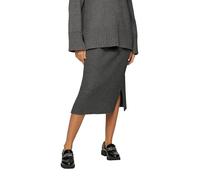 Elastischer Midi-Strickrock mit Seitenschlitz 36 grau 2158487.9730.36