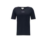 s.Oliver Damen T-Shirt, Baumwolle, Rundhals, Kurzarm, Elastisch, Blau, Größe 44