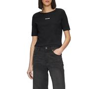 s.Oliver Red Label - Elastisches T-Shirt mit Label-Print schwarz - Gr. - 34