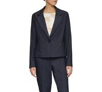 Jackenblazer S.OLIVER BLACK LABEL, Damen, Gr. 42, blau, Web, Obermaterial: 65% Polyester, 32% Viskose, 3% Elasthan. Futter: 100% Polyester, gepunktet, casual, tailliert taillenbedeckt, tiefer V-Aussch