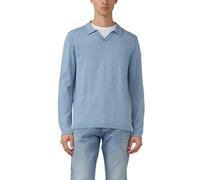 Fein gestreifter Pullover mit Polokragen und abgesetzten Bündchen S türkis 2177498.62G1.S