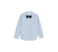 s.Oliver Fein gestreiftes Baumwollhemd in Leinen-Optik mit abnehmbarer Fliege