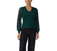 s.Oliver BLACK LABEL Regular Fit Pullover mit Semitransparenten Ballonärmeln in Gruen, Größe 36