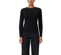 Feinstrick-Pullover im Slim Fit mit Schmucksteinen 40 schwarz 2175567.9999.40