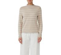 s.Oliver Strickpullover BLACK LABEL Damen Gr. 40 ecru/beige 100% Baumwolle gestreift Langarm