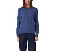 Feinstrickpullover aus Viskosemix mit Zierknöpfen 46 blau 2177135.5527.46