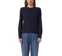 Feinstrickpullover aus Viskosemix mit Zierknöpfen 40 blau 2177135.5959.40
