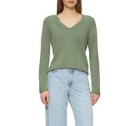 Feinstrickpullover mit V-Ausschnitt und Rollkante am Saum 40 grün 2169762.7369.40