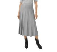 Feinstrickrock in Midi-Länge mit Elastikbund und Glitzergarn 46 grau 2169502.9400.46