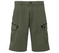 Cargobermudas S.OLIVER, Herren, Gr. 34, N-Gr, grün (dunkelgrün), Web, Obermaterial: 97% Baumwolle, 3% Elasthan, unifarben, casual, regular fit kniefrei, Hosen, mit Taschen (81371945-34) dunkelgrün