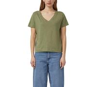 Flammgarn-T-Shirt mit Ausschnitt-Detail 40 olive 2176253.7900.40