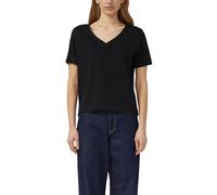 Flammgarn-T-Shirt mit Ausschnitt-Detail 44 schwarz 2176253.9999.44