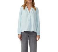Flanell-Bluse im Relaxed Fit mit Raffung 46 türkis 2170033.6439.46