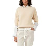 s.Oliver Strickpullover – Flauschiger mit halbem Arm, Rundhals, Strukturmuster, 50/30/20 – Beige 38