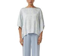 Fließende Poncho-Bluse S blau|creme 2177707.50A7.S