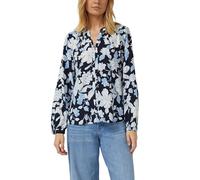 Langarmbluse S.OLIVER, Damen, Gr. 34, blau floral, Web, Obermaterial: 100% Viskose, gemustert, regular fit normal, Rundhals, elastischer Bund, Blusen Langarmbluse, mit All-Over Print (25578204-34)