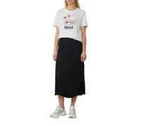 Fließender Midirock mit Plisseefalten und Elastikbund 42 schwarz 2163708.9999.42