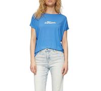 Fließendes Jersey-Shirt mit Artwork und überschnittenen Schultern 46 blau 2165897.55D0.46
