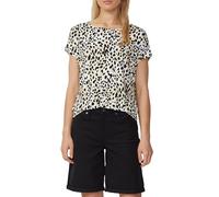 T-Shirt S.OLIVER, Damen, Gr. 46, sanftes weiß leo, Jersey, Obermaterial: 95% Viskose, 5% Elasthan, bedruckt, casual, regular fit taillenbedeckt, U-Boot-Ausschnitt, Kurzarm, Shirts, mit All-Over Print