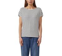 Fließendes Jersey-Shirt mit überschnittenen Schultern 36 creme|schwarz 2174920.02G2.36