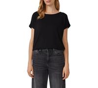 s.Oliver T-Shirt Fließendes Jersey mit überschnittenen Schultern 95% Viskose/5%Elasthan Schwarz Gr. 44