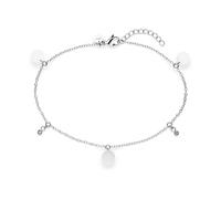 s.Oliver Fußkette Coins – polierter Edelstahl, silber, verstellbar bis 27 cm – Damen