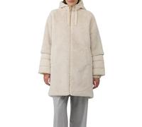 Gefütterter Teddyplüsch-Mantel mit wattierten Ärmeln 36 Beige 2170368.8108.36