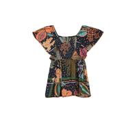 Gemusterte Bluse aus satinierter Viskose mit Smok-Detail 128/134 blau|mehrfarbig 2163402.59A1.128_134