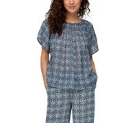 s.Oliver Gemusterte Bluse im Relaxed Fit mit Smok-Detail
