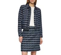 Gemusterte Bouclé-Jacke 46 blau 2161654.5959.46