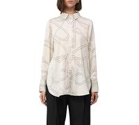 Gemusterte Longbluse aus Satin 46 creme 2170961.07A3.46