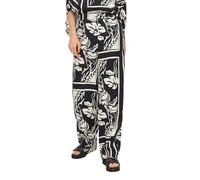 s.Oliver Gemusterte Satinhose mit Wide Leg und Elastikbund