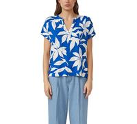 Gemustertes Jersey-T-Shirt mit V-Ausschnitt 34 blau|weiß 2176251.56A2.34