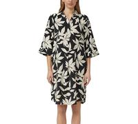 Blusenkleid S.OLIVER, Damen, Gr. 40, N-Gr, schwarz aop, Web, Obermaterial: 84% Viskose, 16% Polyamid, bedruckt, kniefrei, V-Ausschnitt, breiter Bund, Kleider Blusenkleid, mit seitlichen Eingrifftasche
