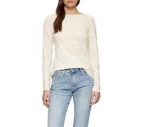 s.Oliver Geringeltes Langarmshirt aus Flammgarn mit U-Boot-Ausschnitt beige 44