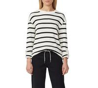 Geringeltes Sweatshirt mit Rippstruktur und Turn-up 42 beige 2160884.81G4.42
