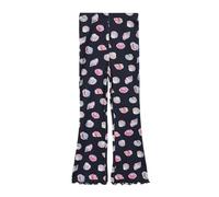 s.Oliver Gerippte Leggings mit Flared Leg und All-Over-Print tiefblau 116