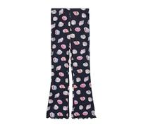 s.Oliver Gerippte Leggings mit Flared Leg und All-Over-Print tiefblau 122