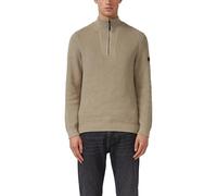 Gerippter Baumwoll-Pullover mit Troyer-Kragen XXL Beige 2173022.80W0.XXL
