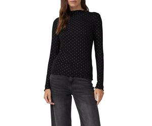 s.Oliver Geripptes Jerseyshirt im Slim Fit mit Metallic-Print